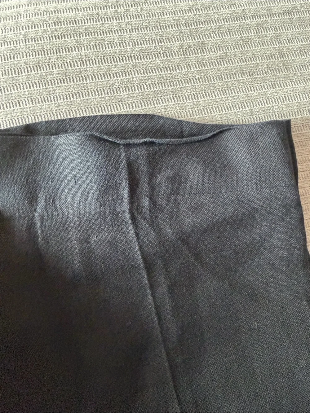 Massimo Dutti Black Linen-Blend Trousers